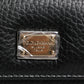 Black Leather Gold Metal Logo Plaque Trifold Keyring