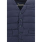 Blue Polyamide Sleveless Jacket