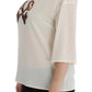 Ivory Sequined Silk Blouse Top