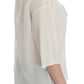 Ivory Sequined Silk Blouse Top