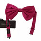Pink 100% Silk Adjustable Neck Bow Tie Men