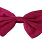 Pink 100% Silk Adjustable Neck Bow Tie Men
