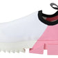 Pink White Logo Sorrento Sneakers Shoes