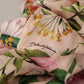 Pink A-line Sheath Floral Pussy Bow Long Dress