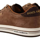 Brown Suede Logo Low Top Sneakers Men Shoes