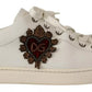 White Leather Heart Low Top Casual Sneakers Shoes
