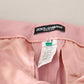 Pink Wool Mid Waist Tapered Pants