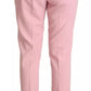 Pink Wool Mid Waist Tapered Pants