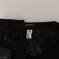 Black White Stripes Wool Tapered Pants