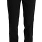 Black White Stripes Wool Tapered Pants
