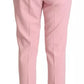 Pink Wool Mid Waist Tapered Pants