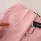 Pink Wool Mid Waist Tapered Pants