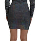 Black Embellished Nylon Bodycon Mini Dress