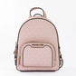 Jaycee Mini XS Leather Zip Pocket Backpack Powder Blush Pink