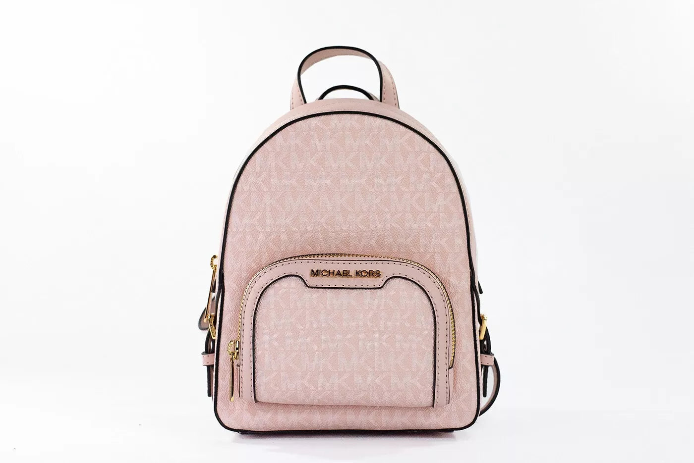 Jaycee Mini XS Leather Zip Pocket Backpack Powder Blush Pink