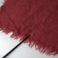 Maroon Cashmere Knit Wrap Shawl Fringe Scarf
