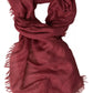 Maroon Cashmere Knit Wrap Shawl Fringe Scarf