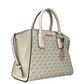 Avril Small Leather Top Zip Satchel Crossbody Bag Cream