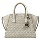 Avril Small Leather Top Zip Satchel Crossbody Bag Cream