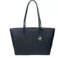 Medium Zip Top Tote Carryall Bag Black