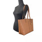 Medium Zip Top Tote Carryall Bag Brown