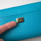 Wallet Light Blue LOVE Leather Zip Around Continental