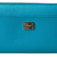 Wallet Light Blue LOVE Leather Zip Around Continental