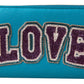 Wallet Light Blue LOVE Leather Zip Around Continental