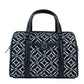 Small Leather Duffle Crossbody Bag Black