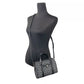 Small Leather Duffle Crossbody Bag Black