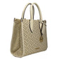Mirella Small Top Zip Crossbody Tote Bag Creme