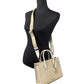 Mirella Small Top Zip Crossbody Tote Bag Creme