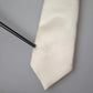 Off White Satin Silk Classic Men Necktie