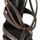 Brown Ankle Strap Stiletto Heels Sandals Shoes
