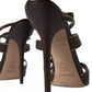 Brown Ankle Strap Stiletto Heels Sandals Shoes