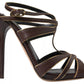 Brown Ankle Strap Stiletto Heels Sandals Shoes