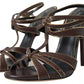 Brown Ankle Strap Stiletto Heels Sandals Shoes