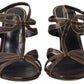 Brown Ankle Strap Stiletto Heels Sandals Shoes