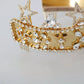 Gold Crystal Star STRASS Crown Logo Tiara Diadem