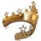 Gold Crystal Star STRASS Crown Logo Tiara Diadem