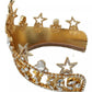 Gold Crystal Star STRASS Crown Logo Tiara Diadem