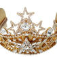 Gold Crystal Star STRASS Crown Logo Tiara Diadem