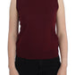 Elegant Red Wool Sleeveless Pullover Vest