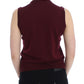 Elegant Red Wool Sleeveless Pullover Vest