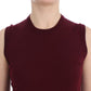 Elegant Red Wool Sleeveless Pullover Vest