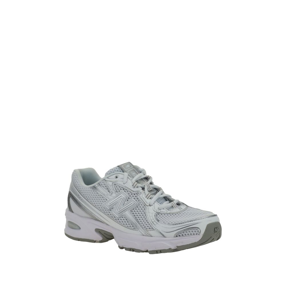 White Polyurethane Athletic Sneakers