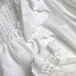 White Cotton Lace Trim Turtle Neck Blouse