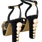 Black Gold Bianca Faux Pearl Sandals