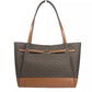 Reed Large Belted Tote Shoulder Bag Purse Brown