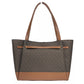Reed Large Belted Tote Shoulder Bag Purse Brown
